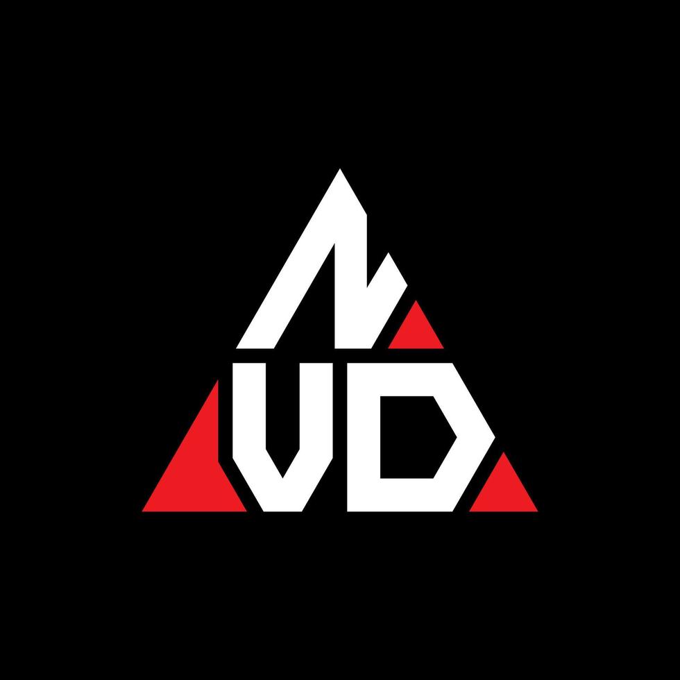 nvd-Dreieck-Buchstaben-Logo-Design mit Dreiecksform. NVD-Dreieck-Logo-Design-Monogramm. NVD-Dreieck-Vektor-Logo-Vorlage mit roter Farbe. nvd dreieckiges Logo einfaches, elegantes und luxuriöses Logo. vektor