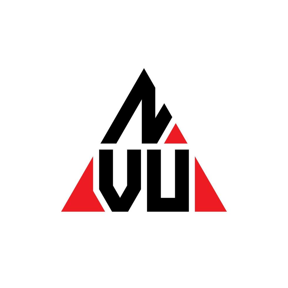 nvu triangel bokstavslogotypdesign med triangelform. nvu triangel logotyp design monogram. nvu triangel vektor logotyp mall med röd färg. nvu triangulär logotyp enkel, elegant och lyxig logotyp.