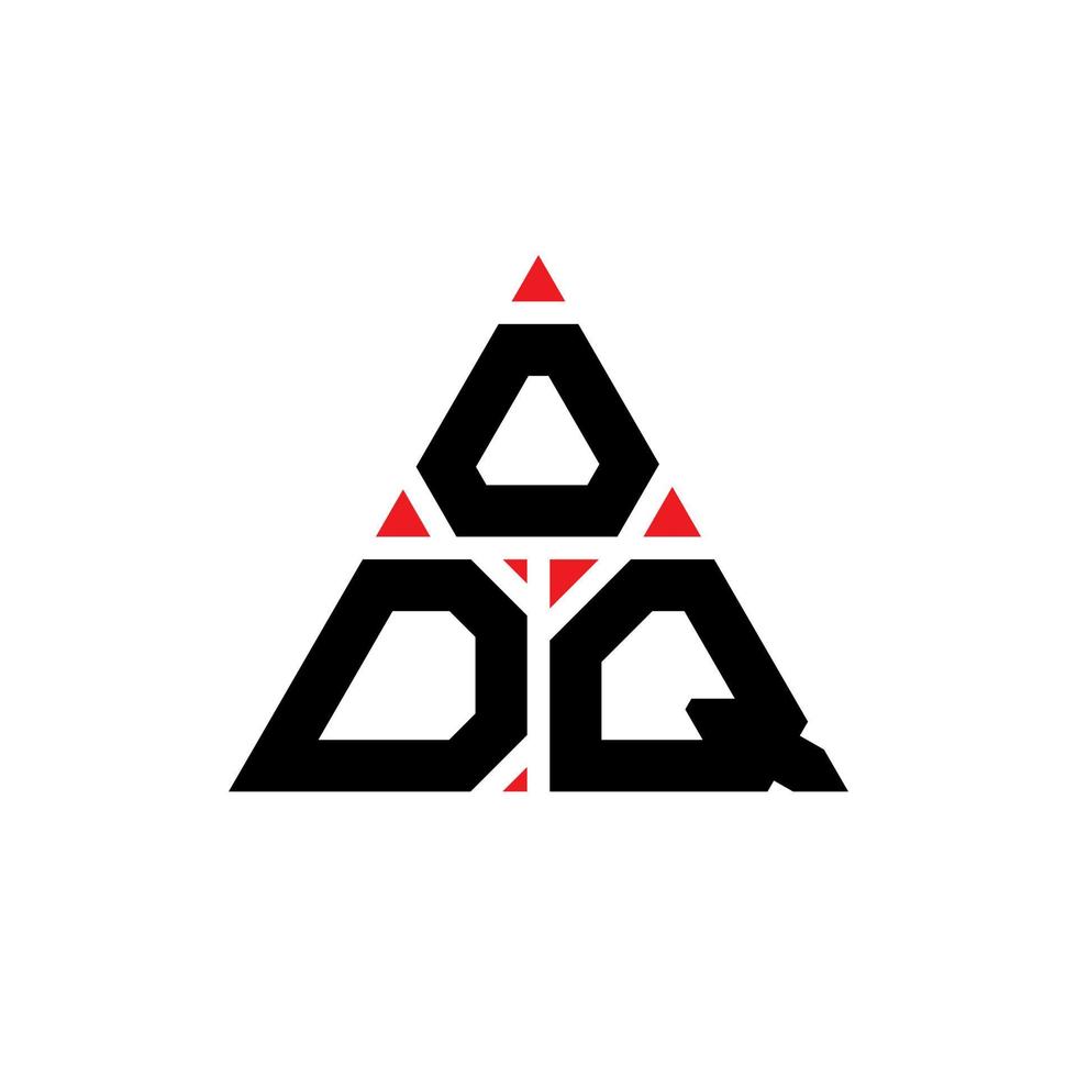 odq Dreiecksbuchstaben-Logo-Design mit Dreiecksform. odq-Dreieck-Logo-Design-Monogramm. odq-Dreieck-Vektor-Logo-Vorlage mit roter Farbe. odq dreieckiges Logo einfaches, elegantes und luxuriöses Logo. vektor