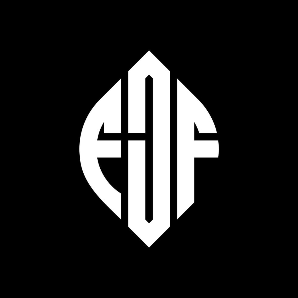 fjf-Kreis-Buchstaben-Logo-Design mit Kreis- und Ellipsenform. fjf Ellipsenbuchstaben mit typografischem Stil. Die drei Initialen bilden ein Kreislogo. fjf Kreisemblem abstrakter Monogramm-Buchstabenmarkierungsvektor. vektor