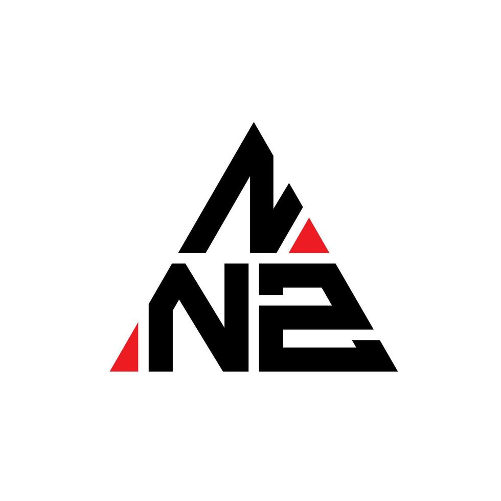 NNZ Dreiecksbuchstabe-Logo-Design mit Dreiecksform. NNZ-Dreieck-Logo-Design-Monogramm. NNZ-Dreieck-Vektor-Logo-Vorlage mit roter Farbe. nnz dreieckiges logo einfaches, elegantes und luxuriöses logo. vektor