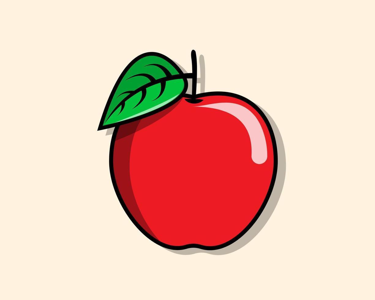 vektor illustration äpple frukt ikon platt design färgglada