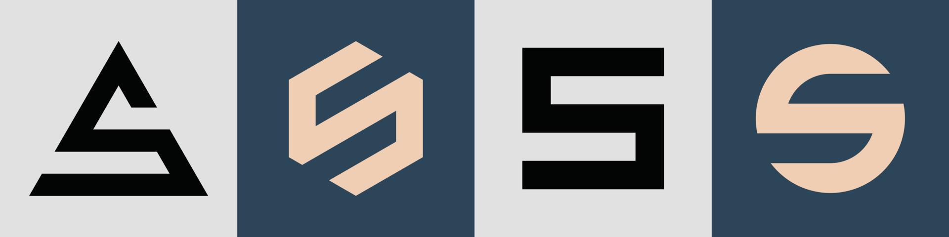 kreative einfache anfangsbuchstaben s logo design paket. vektor