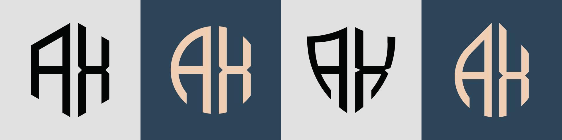 kreativa enkla initiala bokstäver yxa logotyp design bunt. vektor