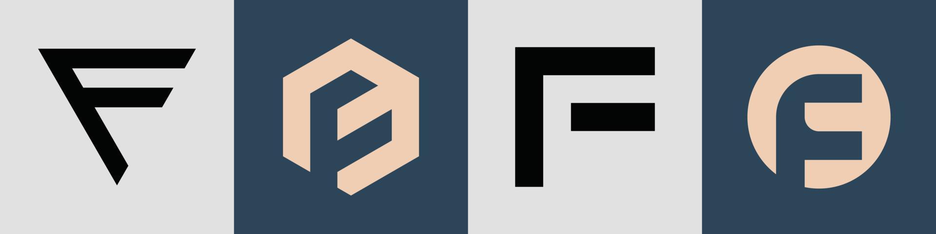 kreative einfache Anfangsbuchstaben f Logo-Designs Bundle. vektor