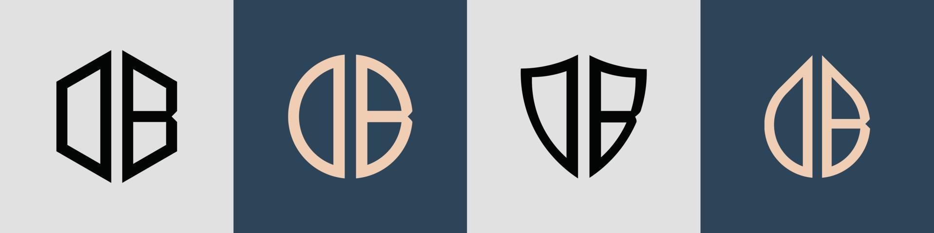 kreativa enkla initiala bokstäver db logo designs bunt. vektor