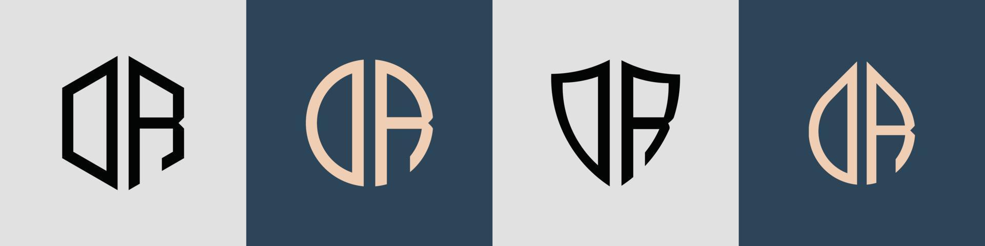 kreative einfache anfangsbuchstaben dr logo designs paket. vektor