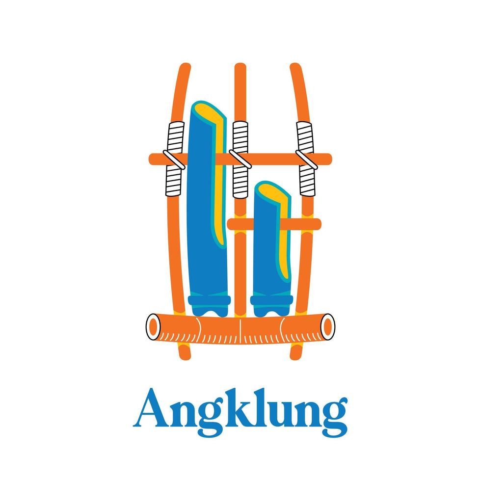 angklung im flachen designstil vektor