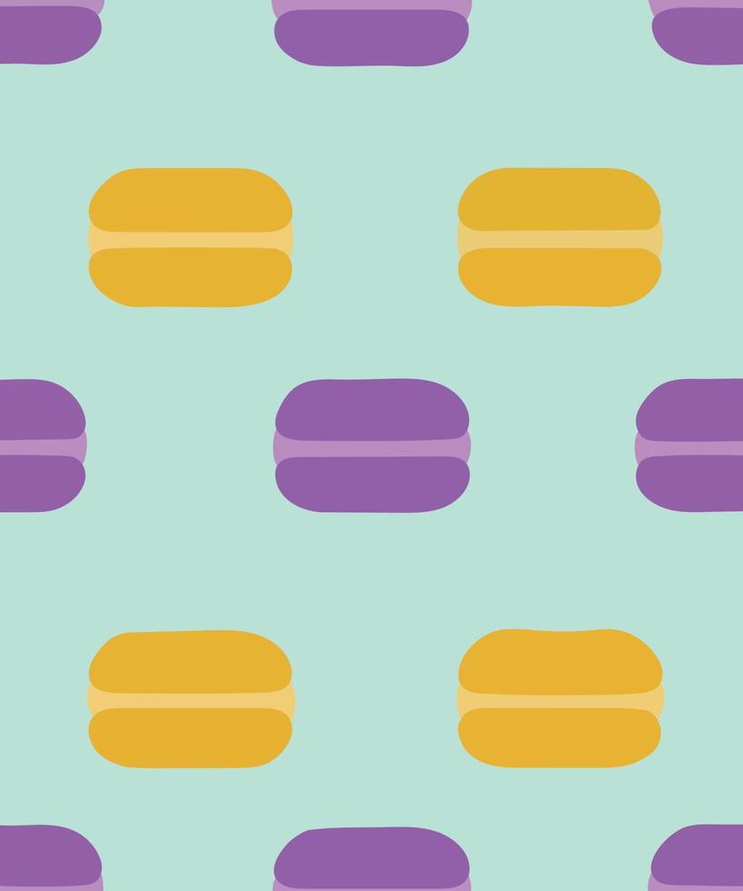 Konzept des nahtlosen Musters mit Makronen. farbiger Hintergrund. Vektor-Illustration. stoffverpackungshintergründe gestaltungselement vektor