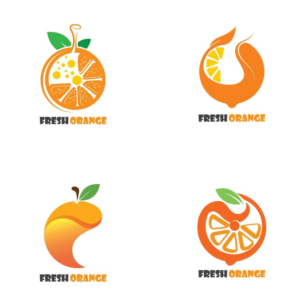 orange färsk logotyp kreativ mall ikon illustration design vektor