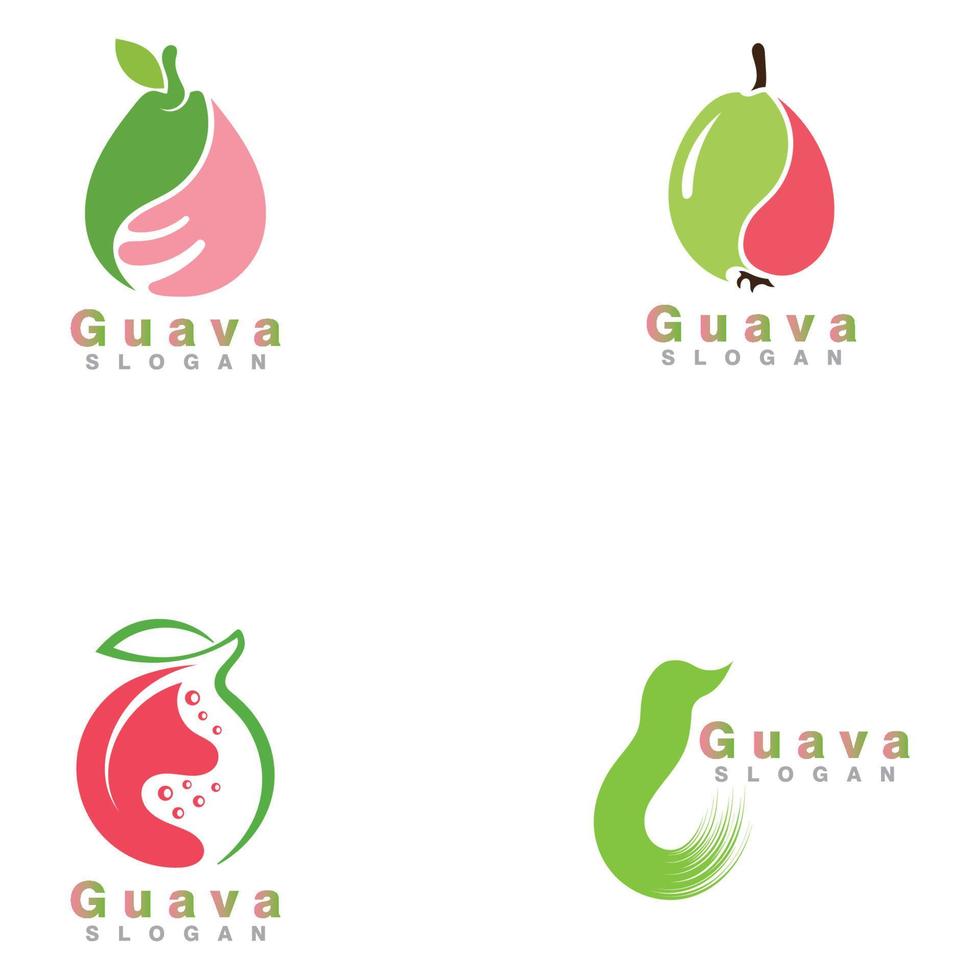 Guava-Obst-Logo-Design einfacher und moderner Vorlagenvektor vektor