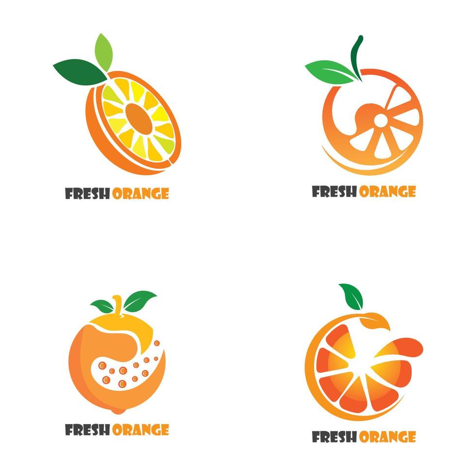 orange färsk logotyp kreativ mall ikon illustration design vektor