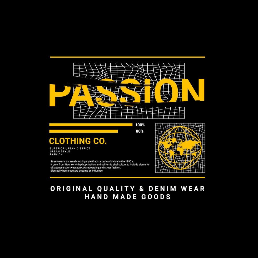 passion t-shirt design, lämplig för screentryck, jackor och andra vektor