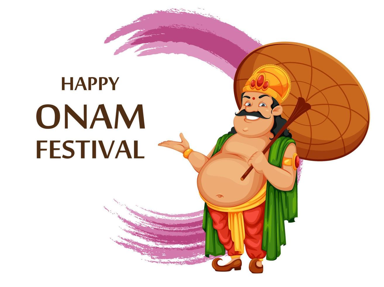 Happy Onam Festival in Kerala. König Mahabali vektor