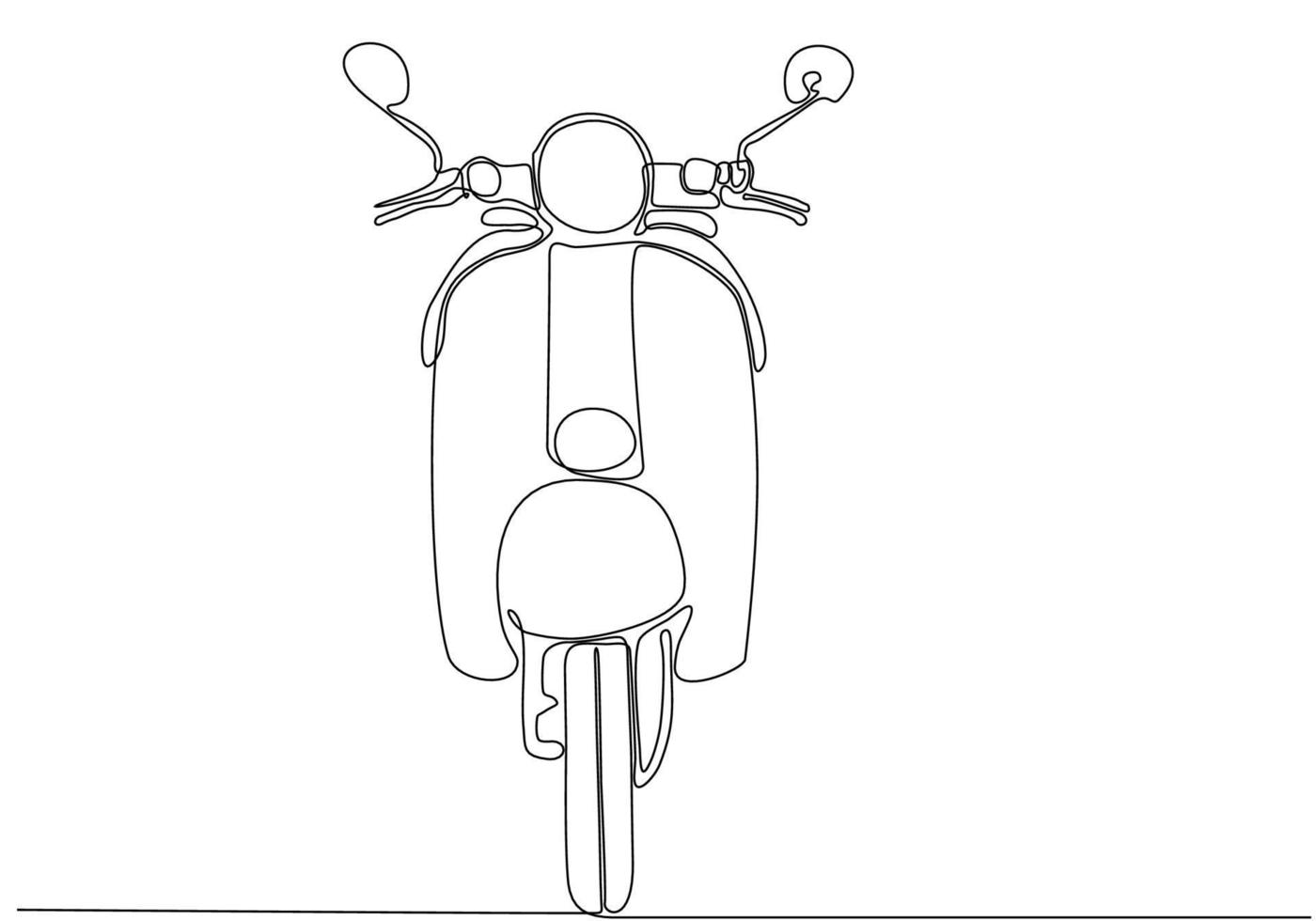 durchgehende linie motorrad scooter vektorillustration vektor