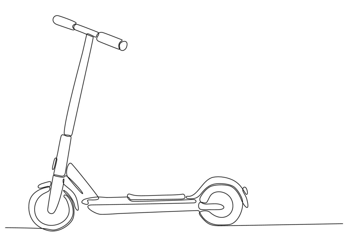 kontinuerlig linje motorcykel skoter vektor illustration