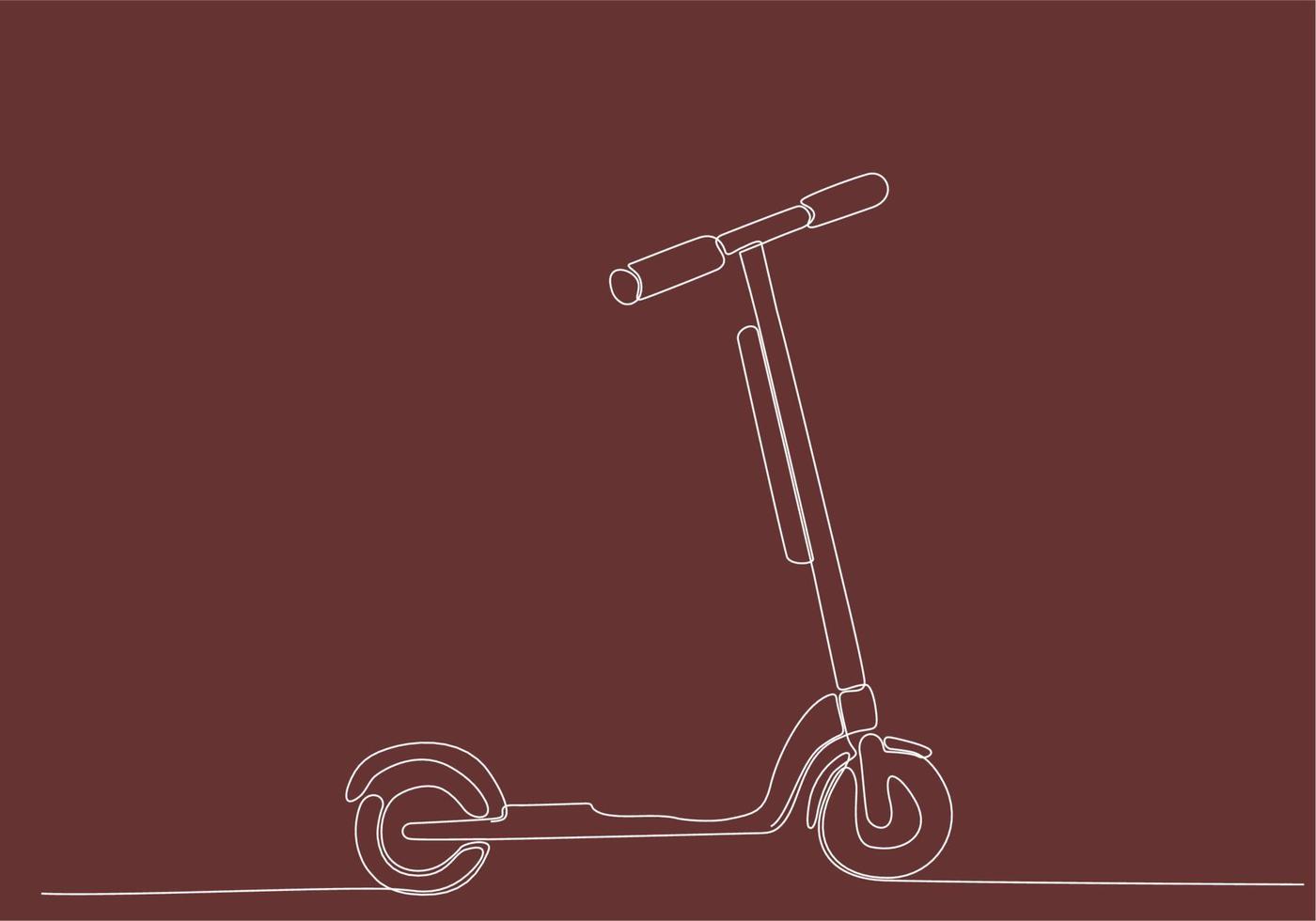 kontinuerlig linje motorcykel skoter vektor illustration