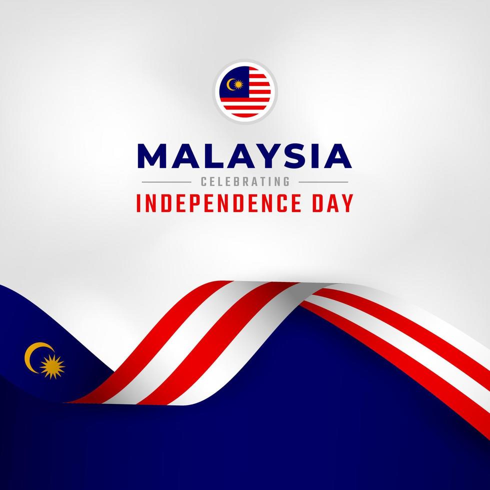 happy malaysia unabhängigkeitstag 31. august feier vektor design illustration. vorlage für poster, banner, werbung, grußkarte oder druckgestaltungselement