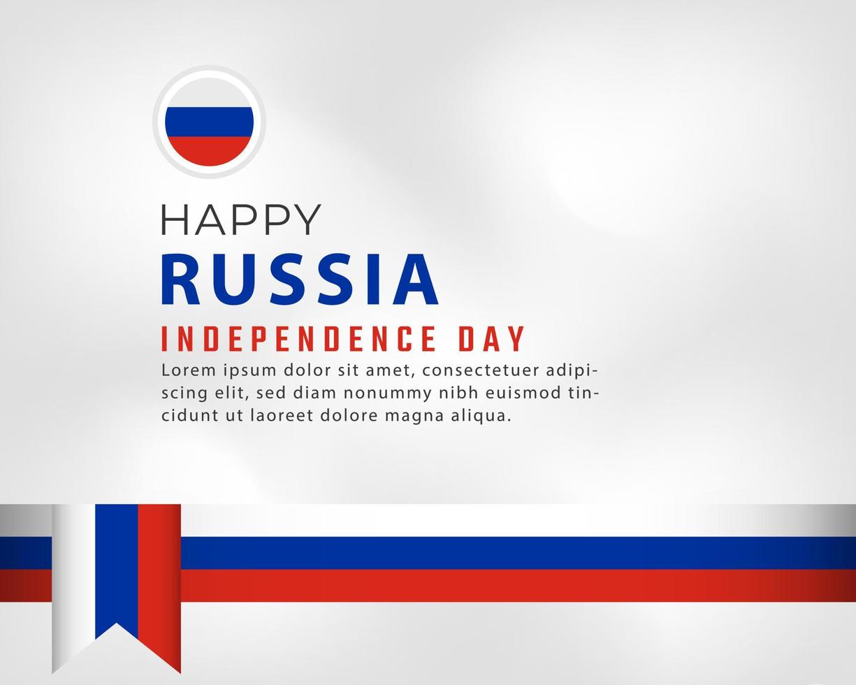 glad Rysslands självständighetsdag 12 juni firande vektor designillustration. mall för affisch, banner, reklam, gratulationskort eller print designelement