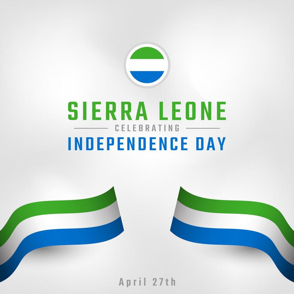 glücklich sierra leone unabhängigkeitstag 27. april feier vektor design illustration. vorlage für poster, banner, werbung, grußkarte oder druckgestaltungselement