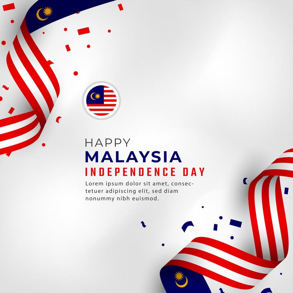 happy malaysia unabhängigkeitstag 31. august feier vektor design illustration. vorlage für poster, banner, werbung, grußkarte oder druckgestaltungselement