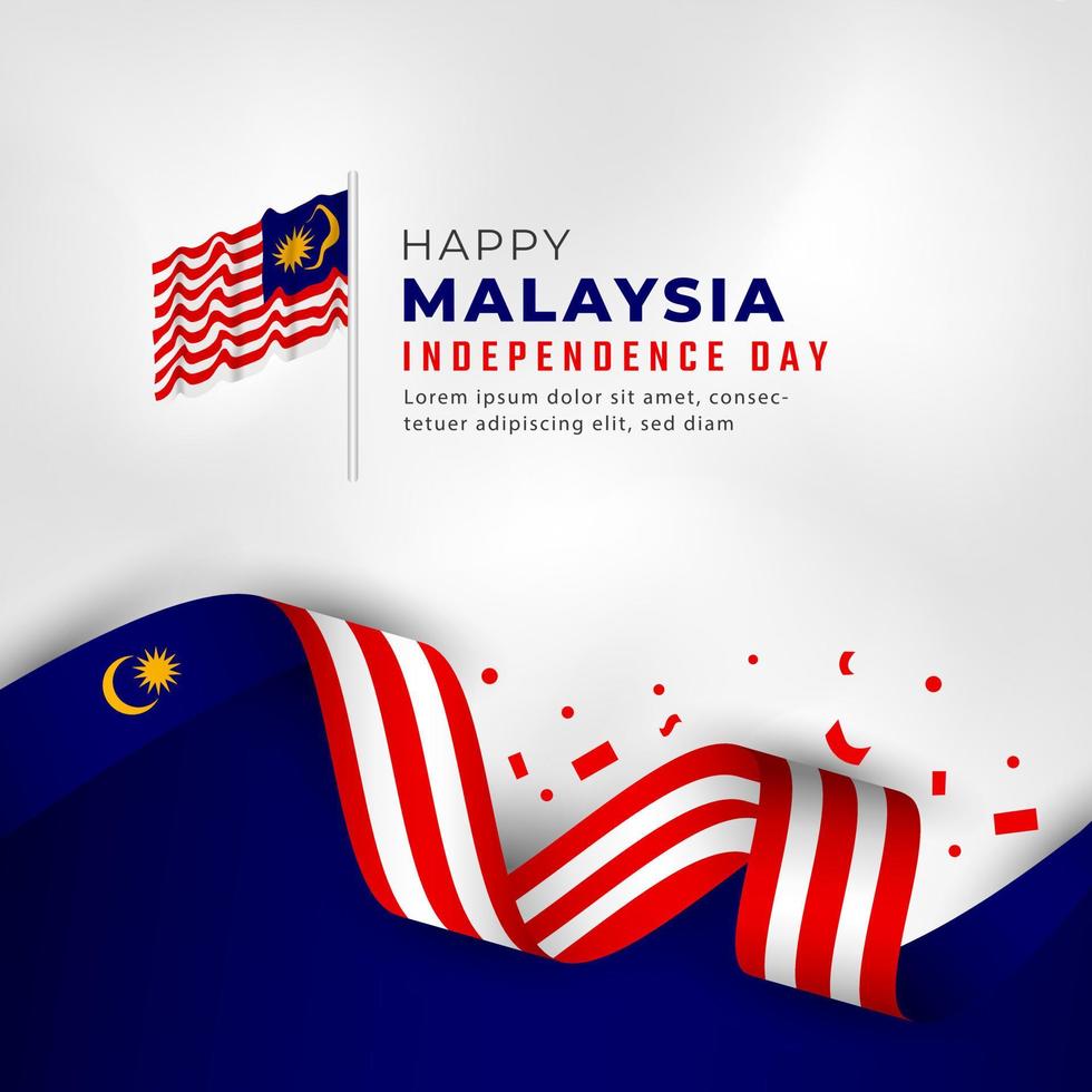 glad malaysia självständighetsdag 31 augusti firande vektor designillustration. mall för affisch, banner, reklam, gratulationskort eller print designelement