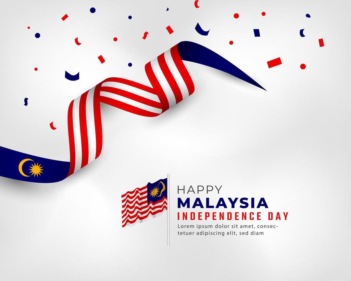 glad malaysia självständighetsdag 31 augusti firande vektor designillustration. mall för affisch, banner, reklam, gratulationskort eller print designelement