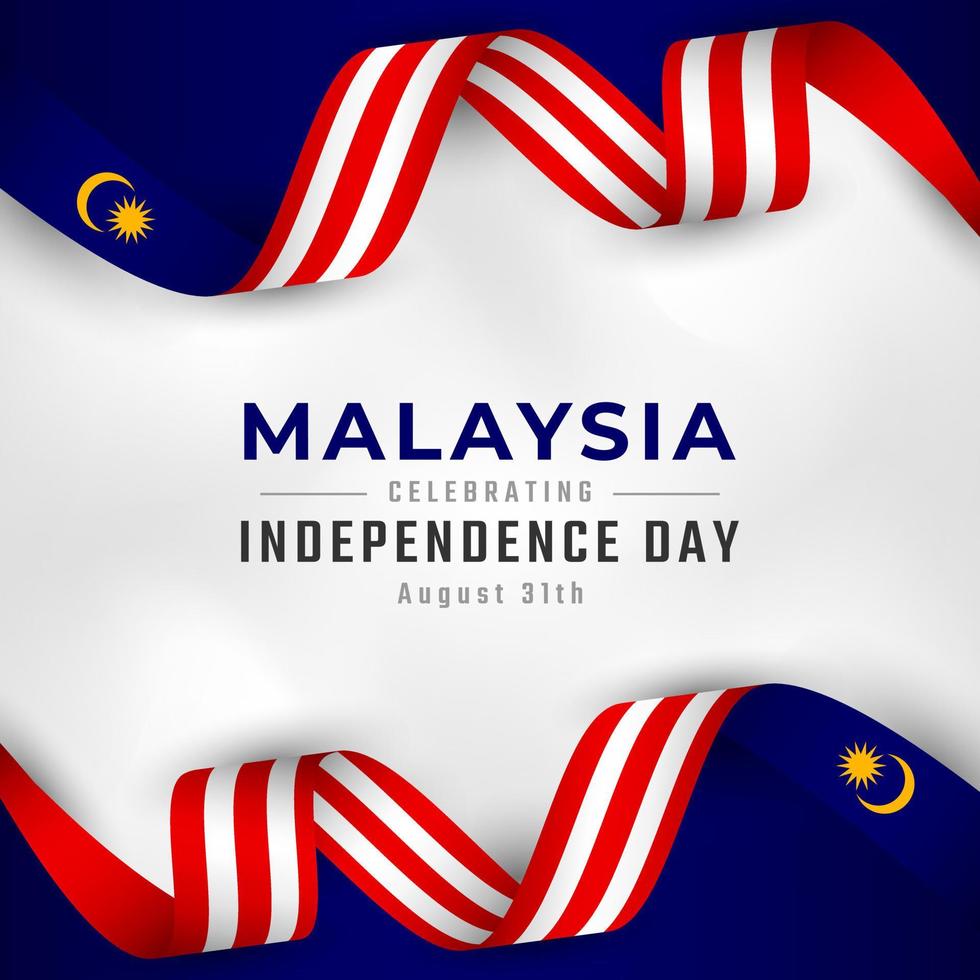 happy malaysia unabhängigkeitstag 31. august feier vektor design illustration. vorlage für poster, banner, werbung, grußkarte oder druckgestaltungselement