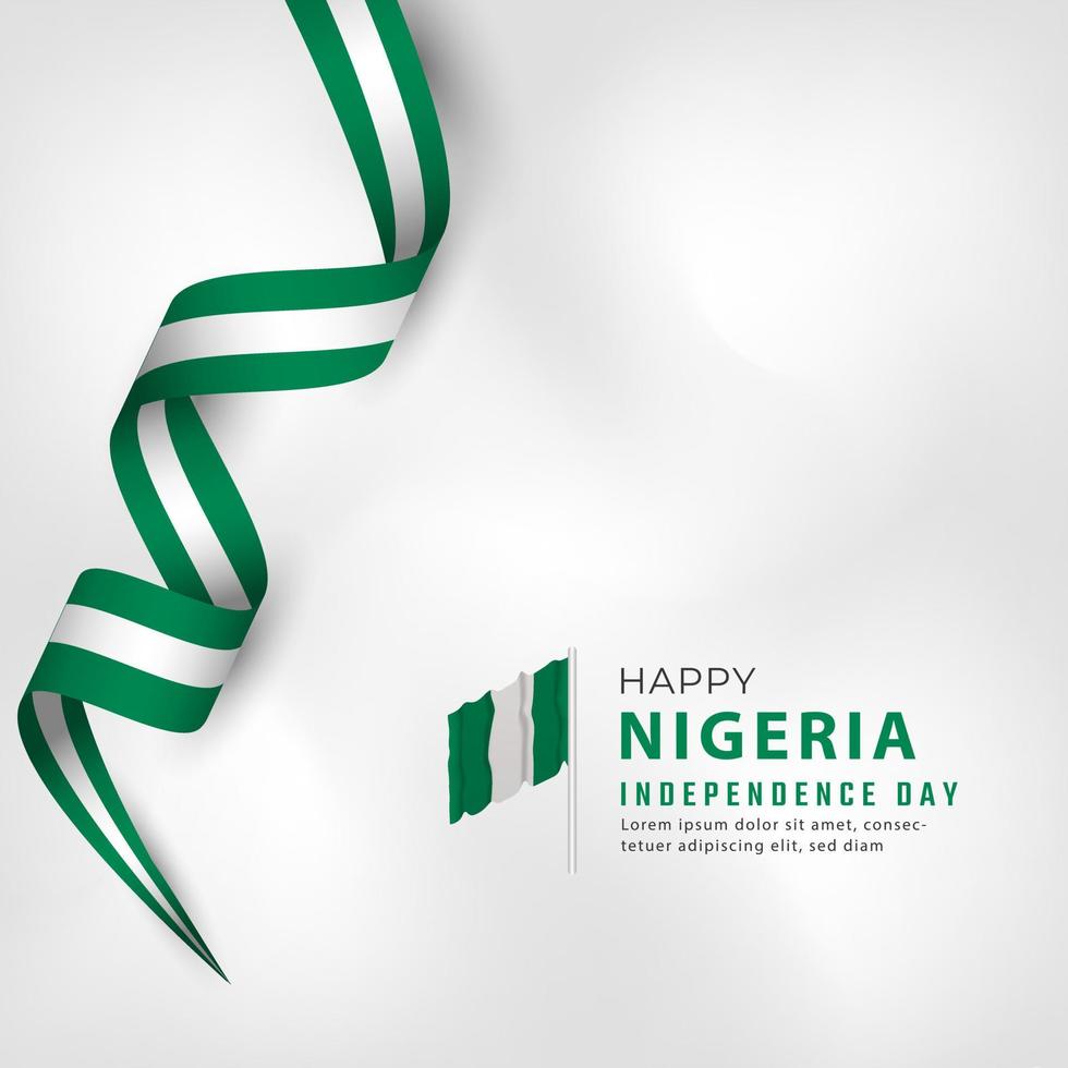 glücklicher nigeria-unabhängigkeitstag am 1. oktober feiervektor-designillustration. vorlage für poster, banner, werbung, grußkarte oder druckgestaltungselement vektor