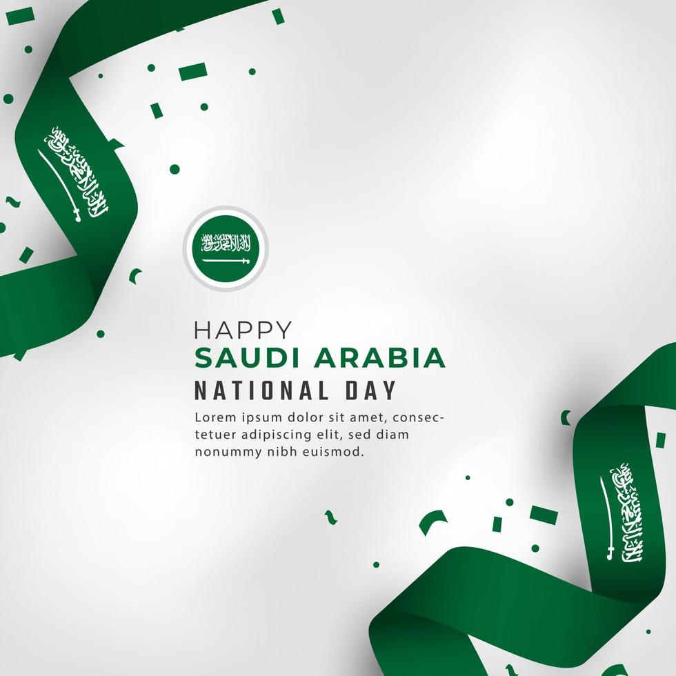 glad Saudiarabiens nationaldag 23 september firande vektor designillustration. mall för affisch, banner, reklam, gratulationskort eller print designelement