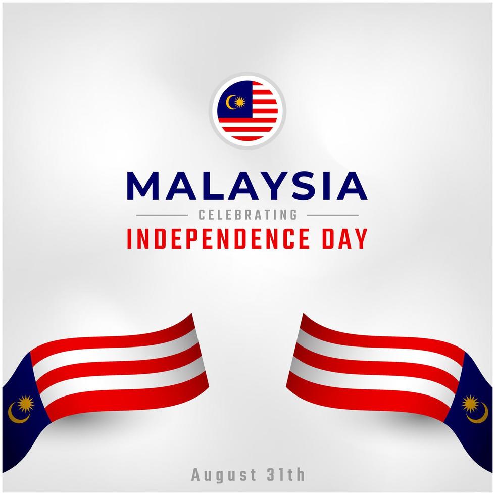 glad malaysia självständighetsdag 31 augusti firande vektor designillustration. mall för affisch, banner, reklam, gratulationskort eller print designelement