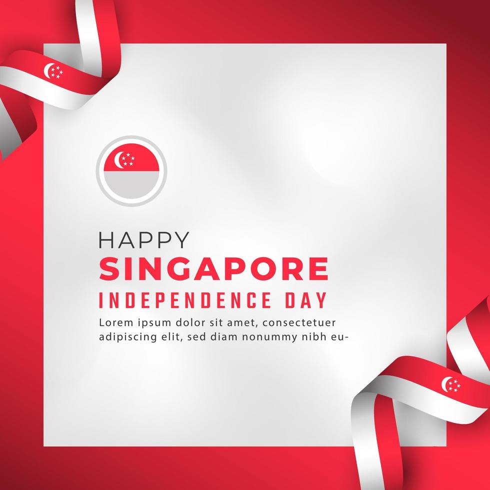 glücklicher unabhängigkeitstag von singapur am 9. august feiervektordesignillustration. vorlage für poster, banner, werbung, grußkarte oder druckgestaltungselement vektor
