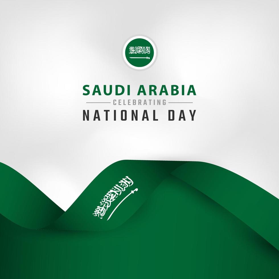 glücklicher saudi-arabischer nationaltag am 23. september feiervektor-designillustration. vorlage für poster, banner, werbung, grußkarte oder druckgestaltungselement vektor