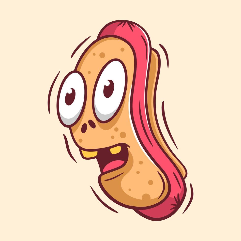 lustige hotdog-karikaturillustration vektor