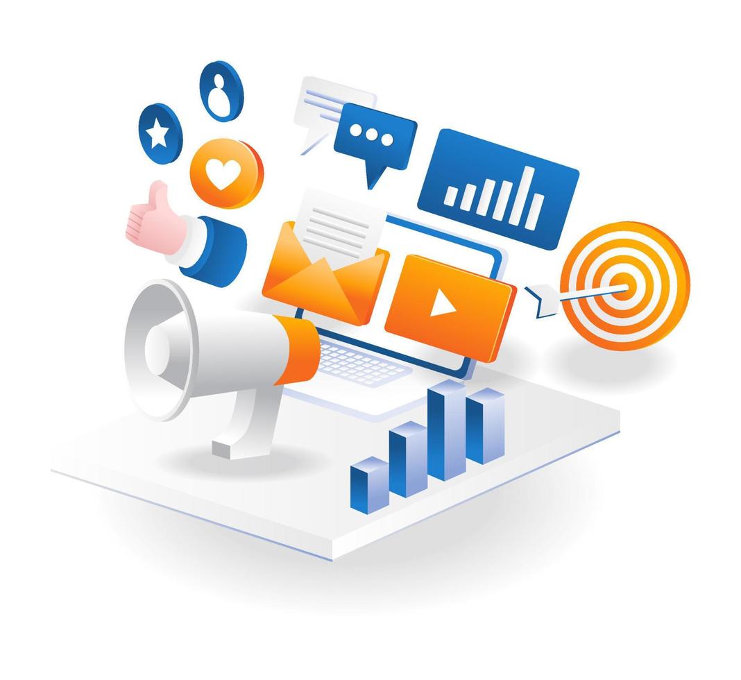 E-Mail-Geschäftskampagne für digitale Marketingstrategien in sozialen Medien vektor