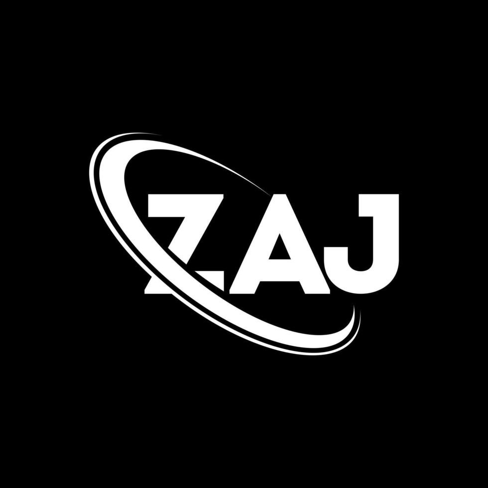 zaj logotyp. zaj brev. zaj bokstavslogotypdesign. initialer zaj logotyp länkad med cirkel och versaler monogram logotyp. zaj typografi för teknik, affärs- och fastighetsmärke. vektor