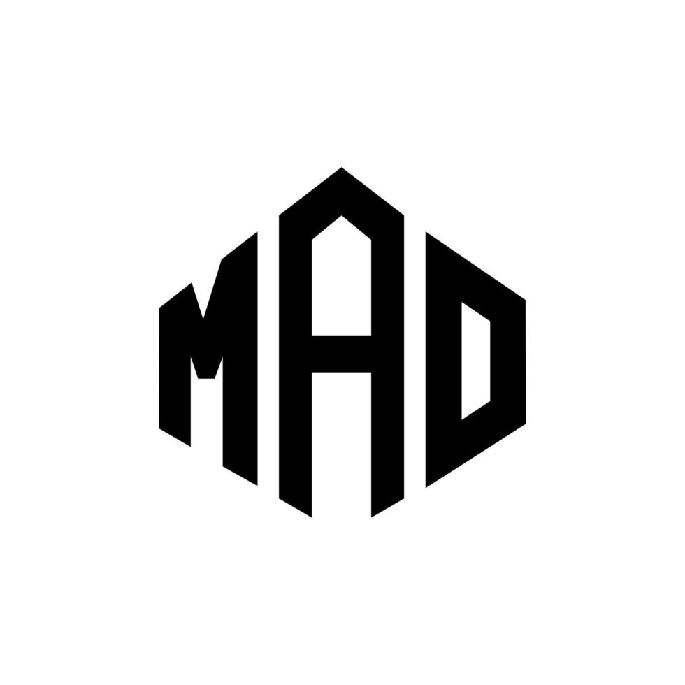 mao bokstavslogotypdesign med polygonform. mao polygon och kubform logotypdesign. mao hexagon vektor logotyp mall vita och svarta färger. mao monogram, affärs- och fastighetslogotyp.