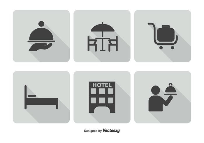 Hotel service icon set vektor