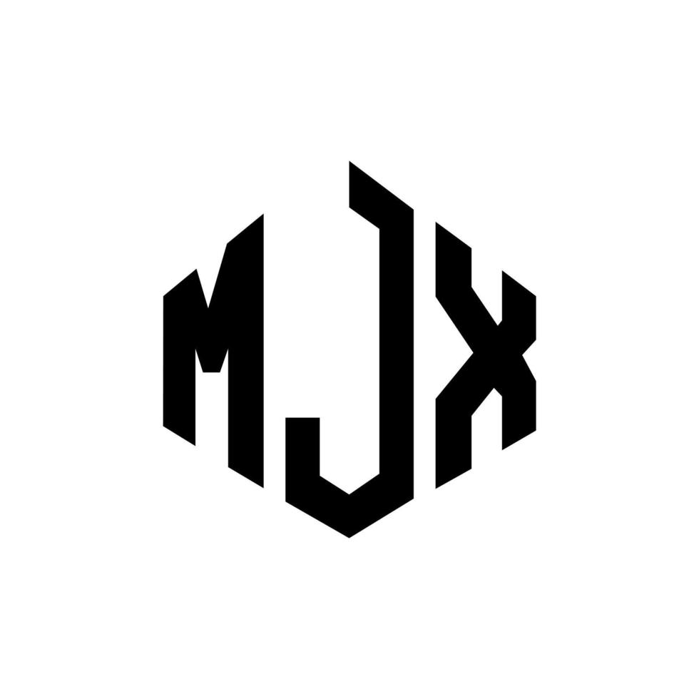 mjx bokstavslogotypdesign med polygonform. mjx polygon och kubform logotypdesign. mjx hexagon vektor logotyp mall vita och svarta färger. mjx monogram, affärs- och fastighetslogotyp.