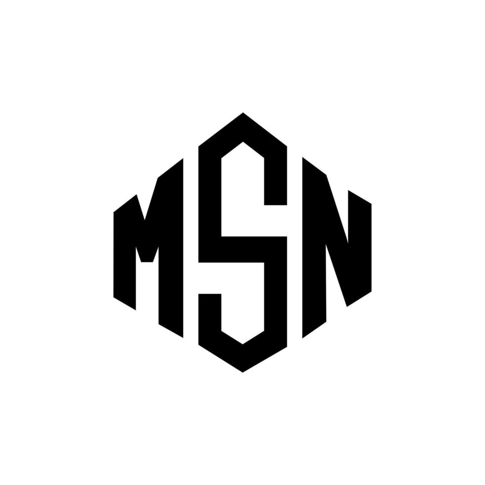 msn brev logotyp design med polygon form. msn polygon och kubform logotypdesign. msn hexagon vektor logotyp mall vita och svarta färger. msn-monogram, logotyp för företag och fastigheter.