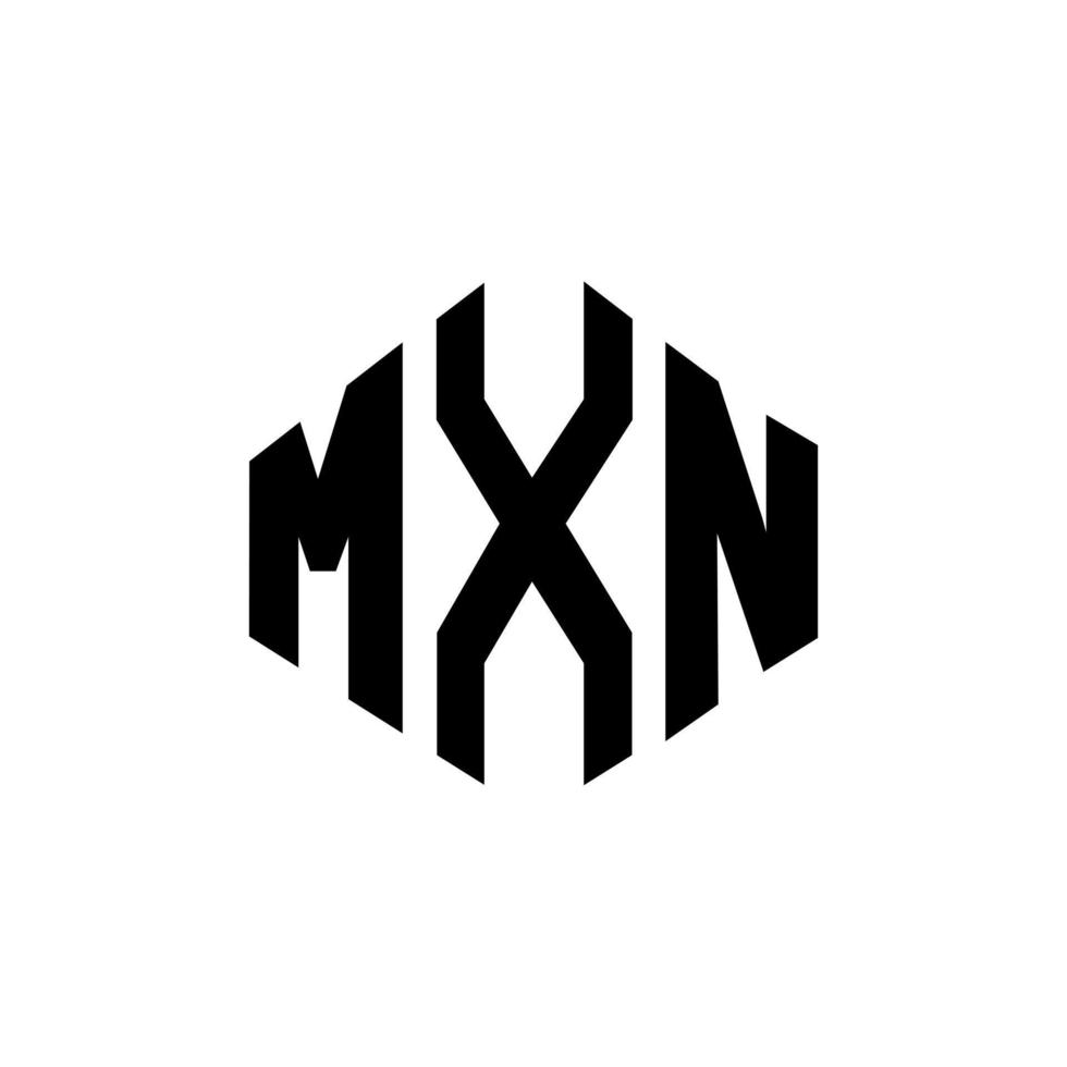 mxn brev logotyp design med polygon form. mxn polygon och kubform logotypdesign. mxn hexagon vektor logotyp mall vita och svarta färger. mxn monogram, affärs- och fastighetslogotyp.