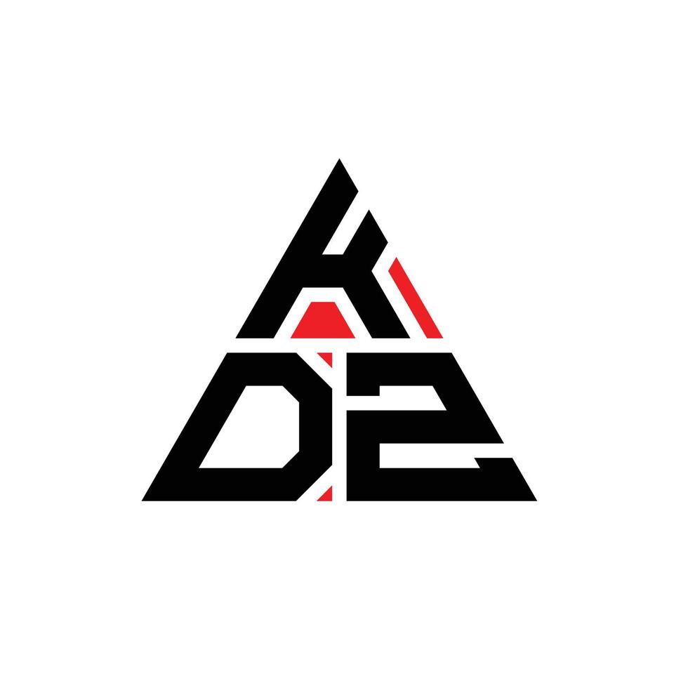 kdz triangel bokstavslogotypdesign med triangelform. kdz triangel logotyp design monogram. kdz triangel vektor logotyp mall med röd färg. kdz triangulär logotyp enkel, elegant och lyxig logotyp.