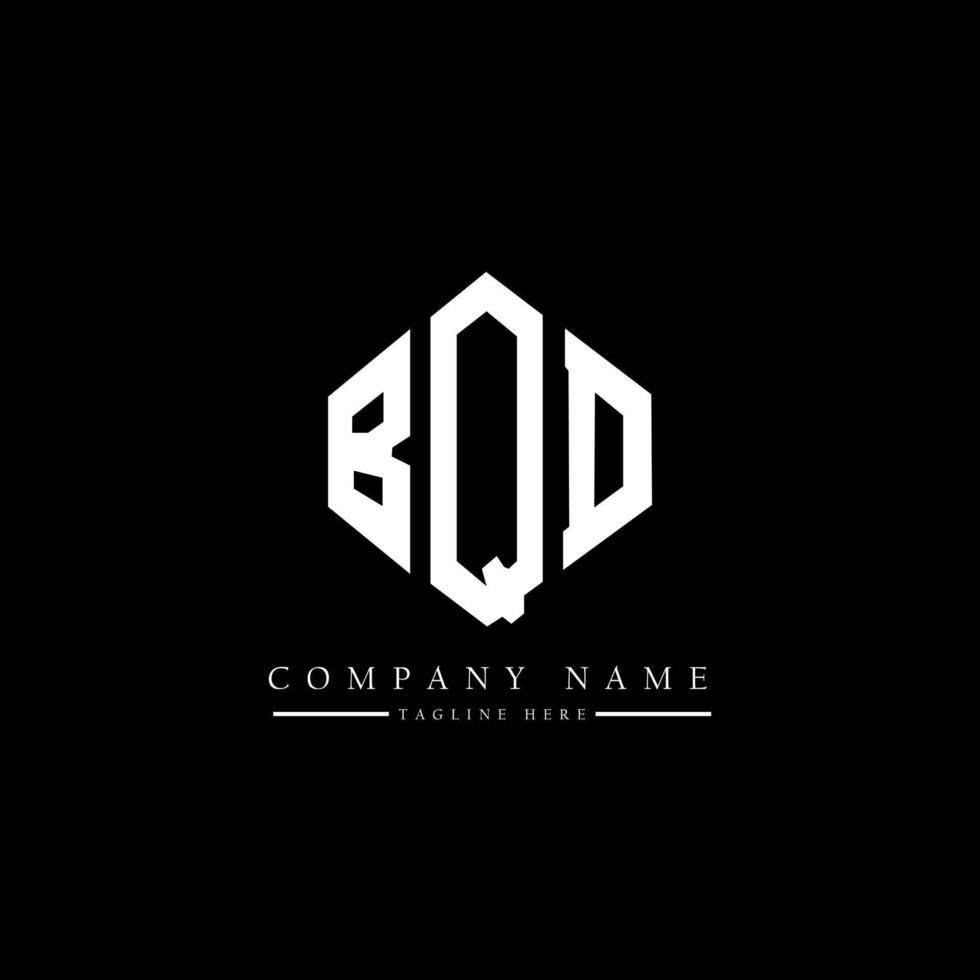 bqd brev logotyp design med polygon form. bqd polygon och kubform logotypdesign. bqd hexagon vektor logotyp mall vita och svarta färger. bqd-monogram, affärs- och fastighetslogotyp.