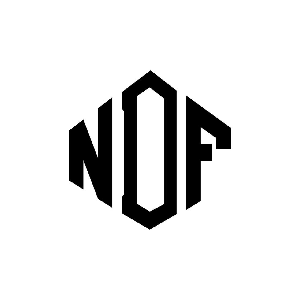 ndf bokstavslogotypdesign med polygonform. ndf polygon och kub form logotyp design. ndf hexagon vektor logotyp mall vita och svarta färger. ndf-monogram, logotyp för företag och fastigheter.