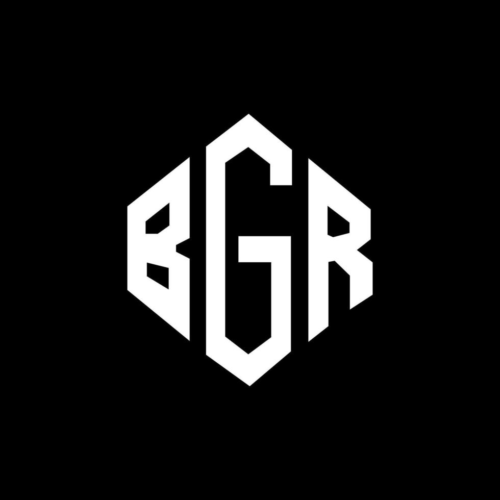 bgr brev logotyp design med polygon form. bgr polygon och kubform logotypdesign. bgr hexagon vektor logotyp mall vita och svarta färger. bgr monogram, affärs- och fastighetslogotyp.