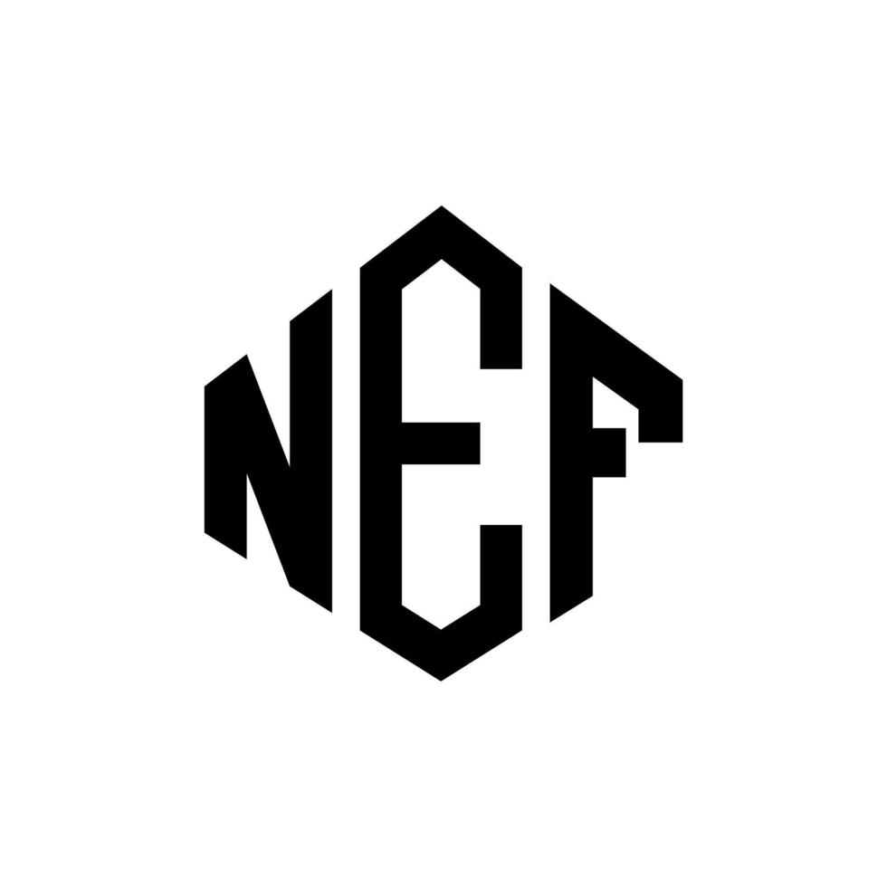 nef bokstavslogotypdesign med polygonform. nef polygon och kubform logotypdesign. nef hexagon vektor logotyp mall vita och svarta färger. nef monogram, affärs- och fastighetslogotyp.