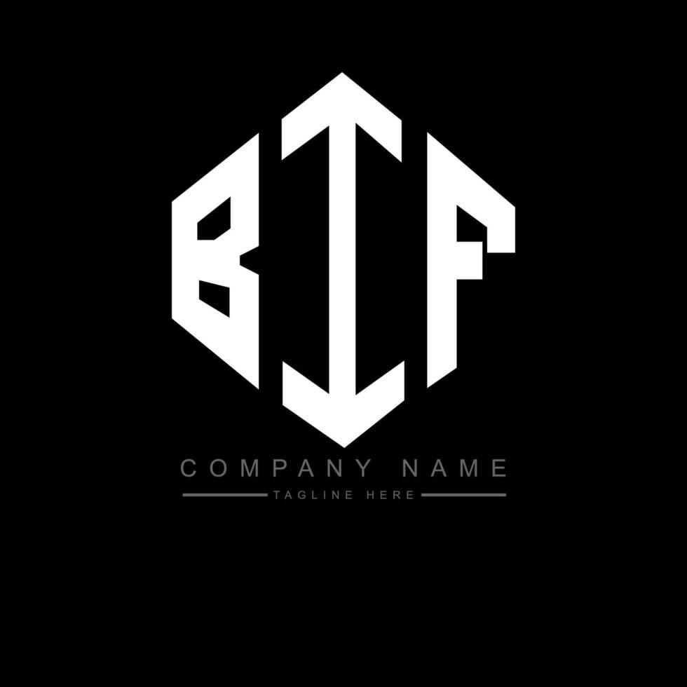 bif brev logotyp design med polygon form. bif polygon och kub form logotyp design. bif hexagon vektor logotyp mall vita och svarta färger. bif-monogram, affärs- och fastighetslogotyp.