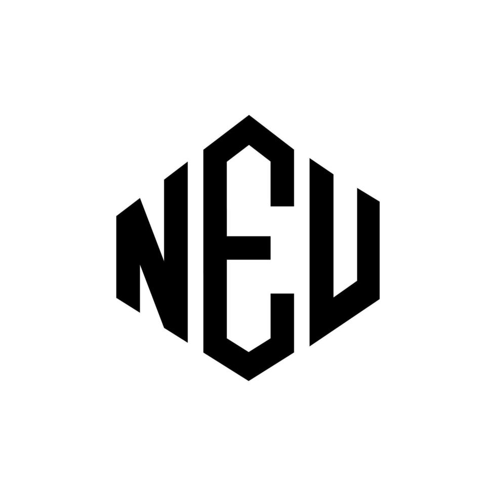 neu letter logotyp design med polygon form. neu polygon och kubform logotypdesign. neu hexagon vektor logotyp mall vita och svarta färger. neu monogram, affärs- och fastighetslogotyp.
