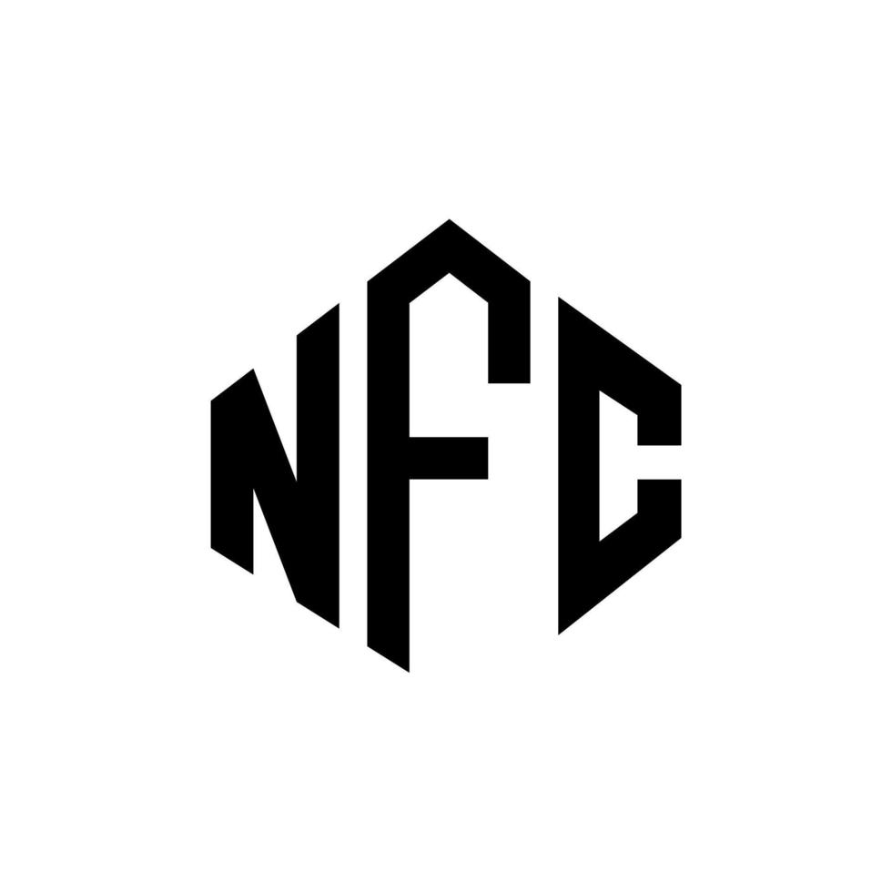 nfc-Brief-Logo-Design mit Polygonform. NFC-Polygon- und Würfelform-Logo-Design. NFC-Sechseck-Vektor-Logo-Vorlage in weißen und schwarzen Farben. NFC-Monogramm, Geschäfts- und Immobilienlogo. vektor