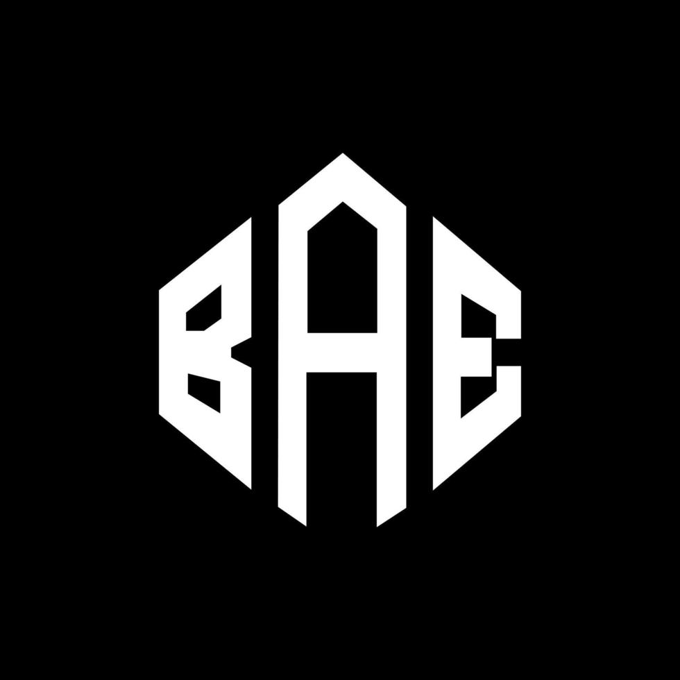 bae bokstavslogotypdesign med polygonform. bae polygon och kubform logotypdesign. bae hexagon vektor logotyp mall vita och svarta färger. bae monogram, affärs- och fastighetslogotyp.